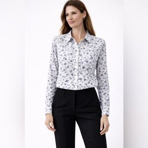 Banana Republic Floral Button-Down Blouse Size S